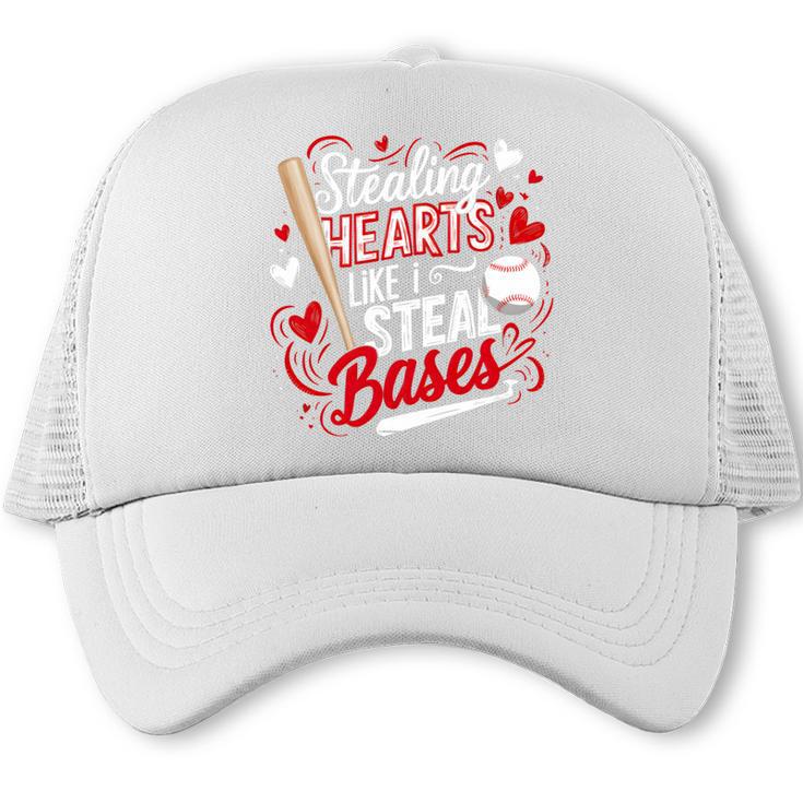 Stealing Hearts Like I Steal Bases Softball Baseball Batter Trucker Cap