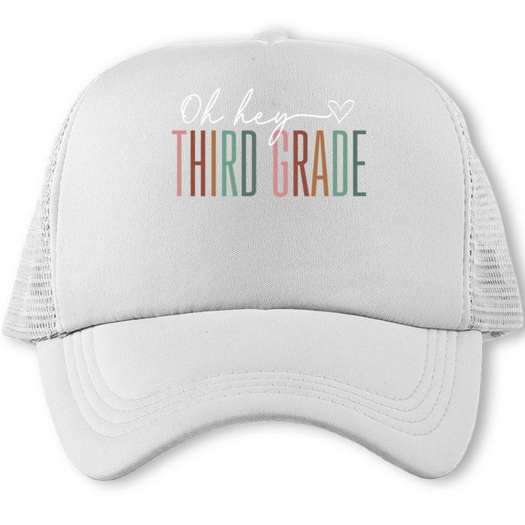 Third Grade Oh Hey Retro Back To School 3rd Grade Performance Trucker Cap