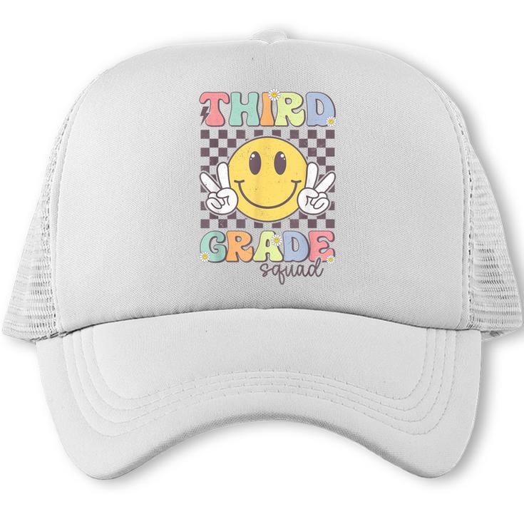 Third Grade Squad Smile Face 3rd Grade Back To School Trucker Cap