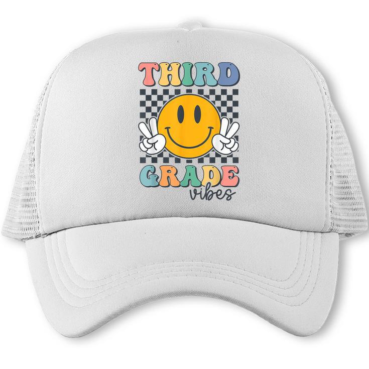 Third Grade Vibes Retro Smile Back To School 3rd Grade Team Trucker Cap