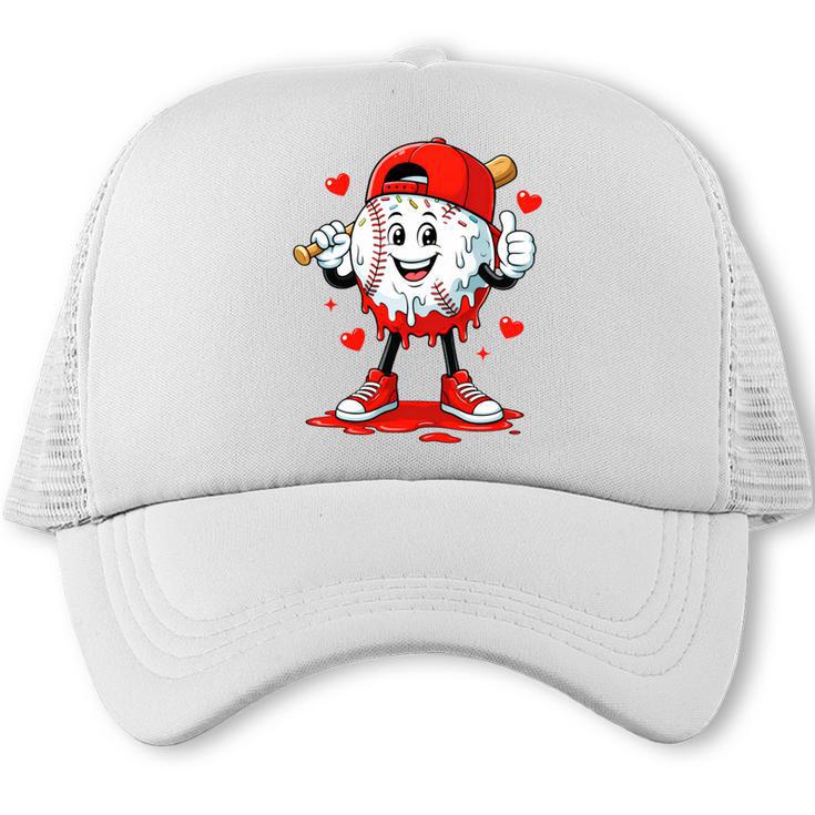 Valentine Baseball Heart Sports Men Boys Kid Trucker Cap