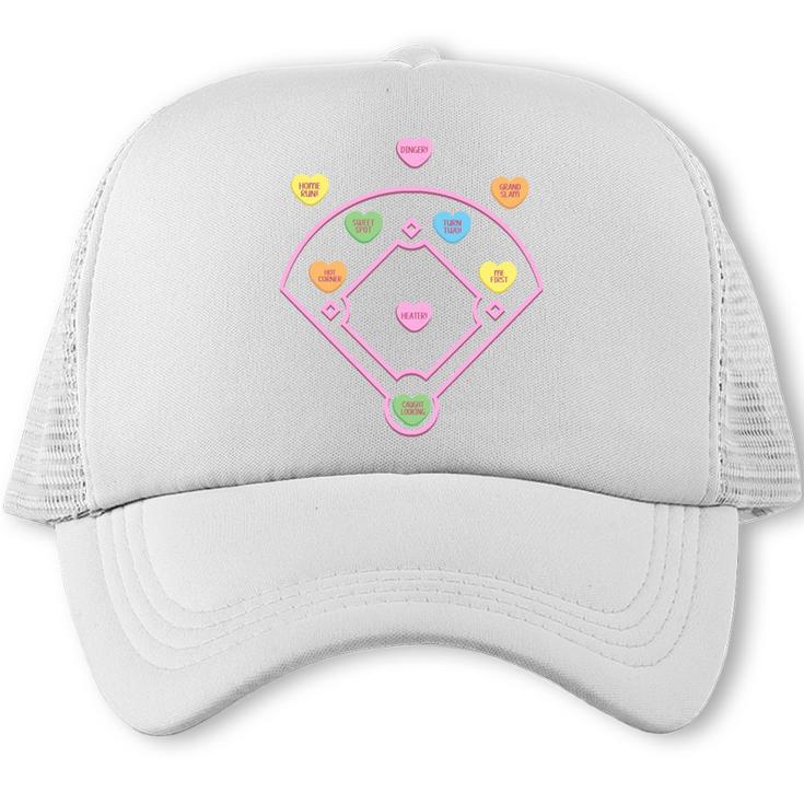 Valentine Heart Love Cute Baseball Softball Lover Sayings Trucker Cap