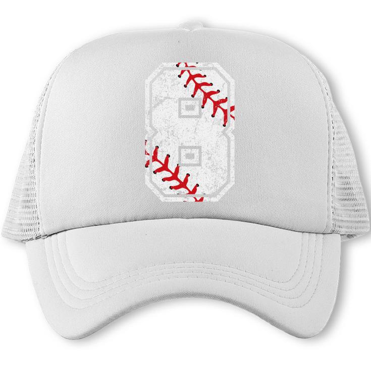Vintage Baseball 8 Jersey Number 8 Trucker Cap