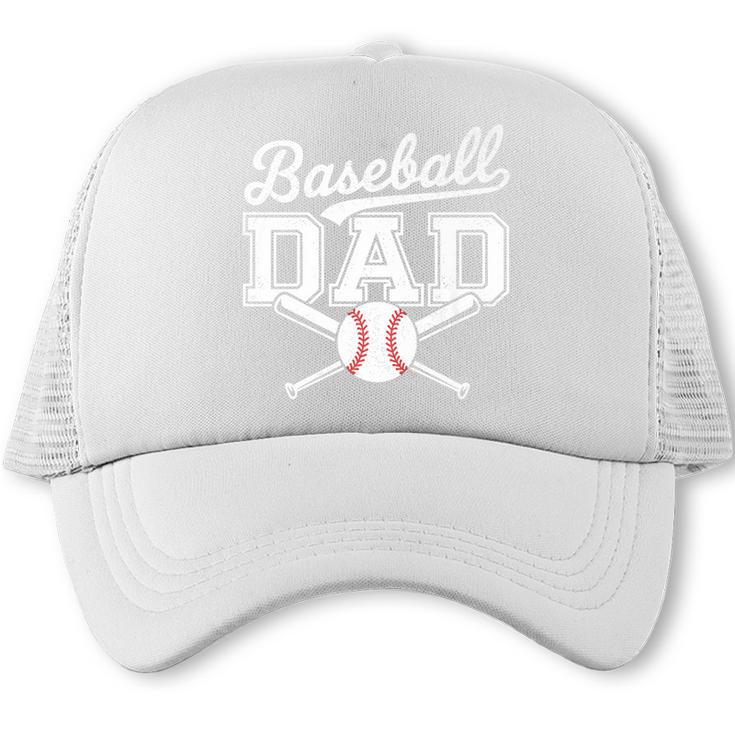 Vintage Baseball Dad Sport Lovers Batter Player Fathers Art Premium Trucker Cap
