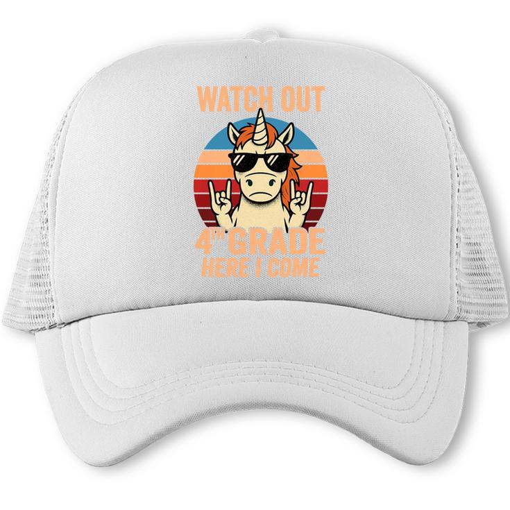 Watch Out Fourth Grade 2026 Back To School 4th Grade Boys Premium Tri-Blend Trucker Cap