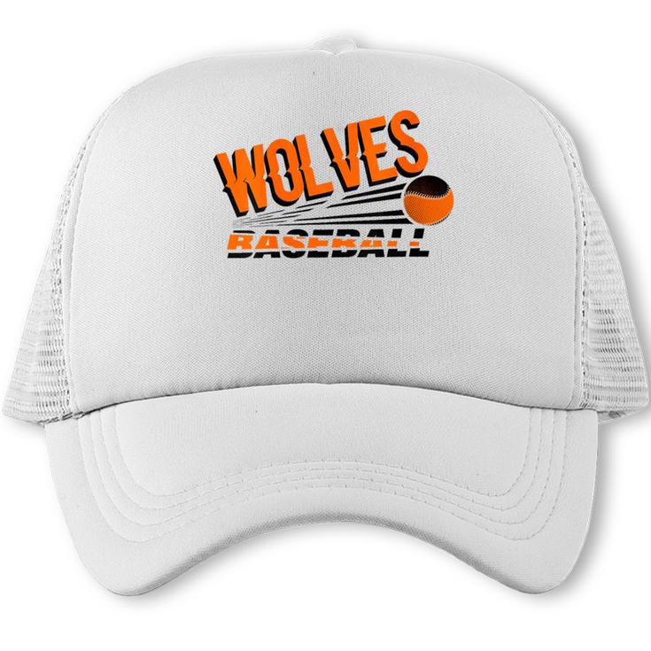 Wolves Baseball Team Baseball Mom Wolf Sports School Spirit Trucker Cap