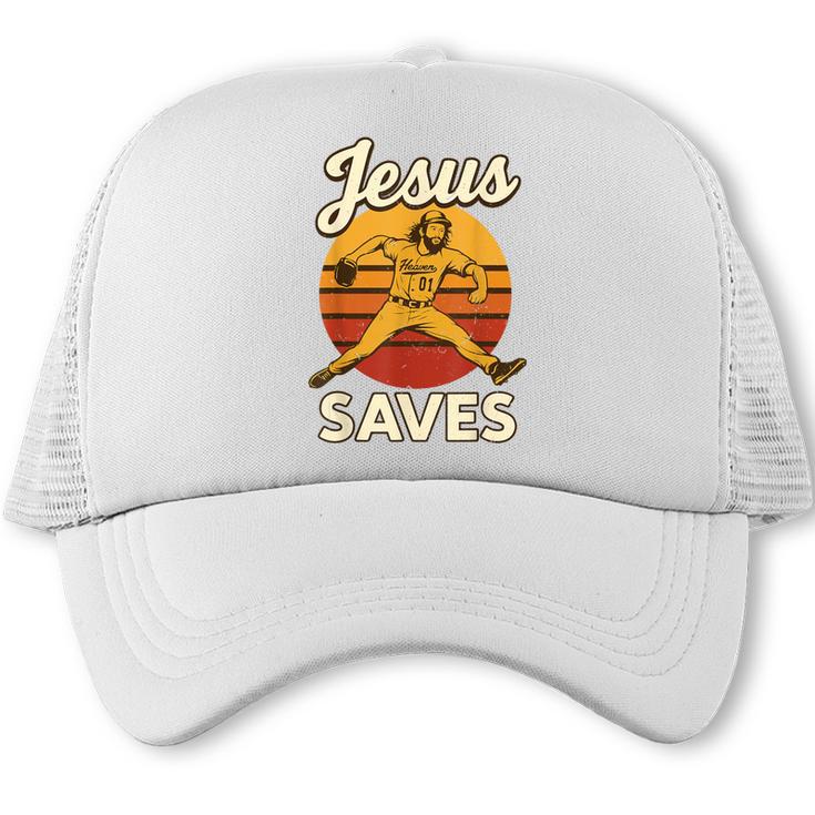Youth Boy Baseball Jesus Saves Christian Baseball Religious Trucker Cap