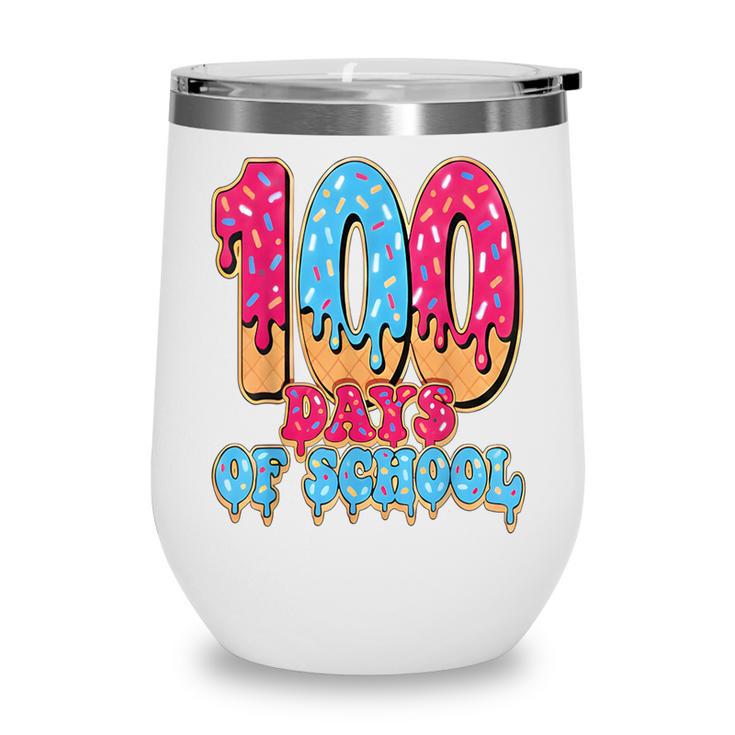 100 Days Of School Baseball Drip 100th Day Of School Wine Tumbler