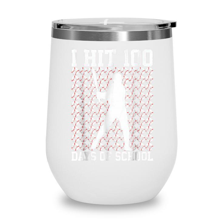 100 Days Of School Boys Kids 100th Day Balls For Baseball Wine Tumbler