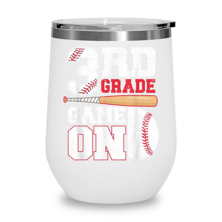 3rd Grade Game On Back To School Baseball Boy Third Grade Wine Tumbler