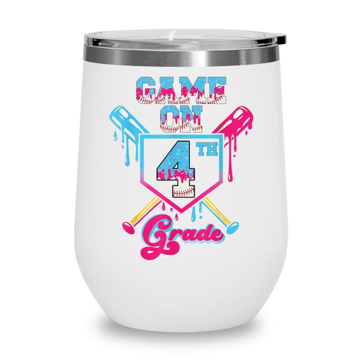 Back To School Game On Fourth Grade Baseball First Day Boys Wine Tumbler