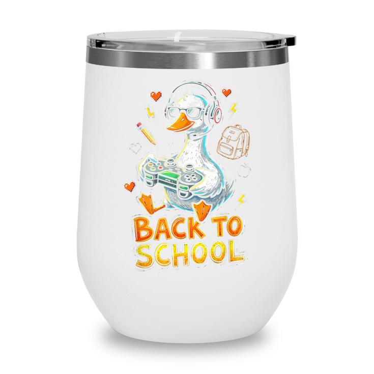 Back To School Gaming Kindergarten First Grade Goose Boys Wine Tumbler