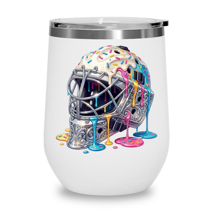 Baseball Catcher Mask Ice Cream Dripping Baseball Boys Wine Tumbler