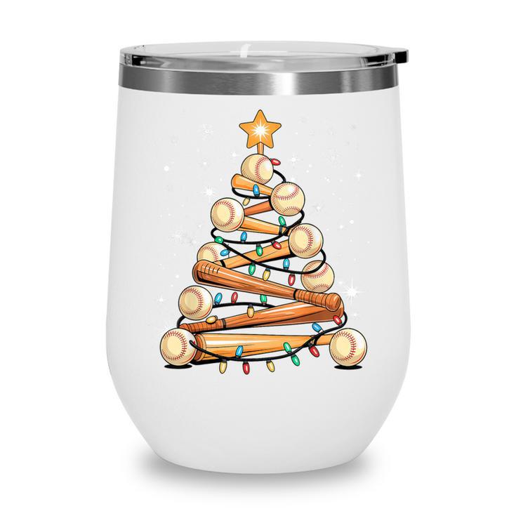 Baseball Christmas Tree Light Xmas Baseball Wine Tumbler