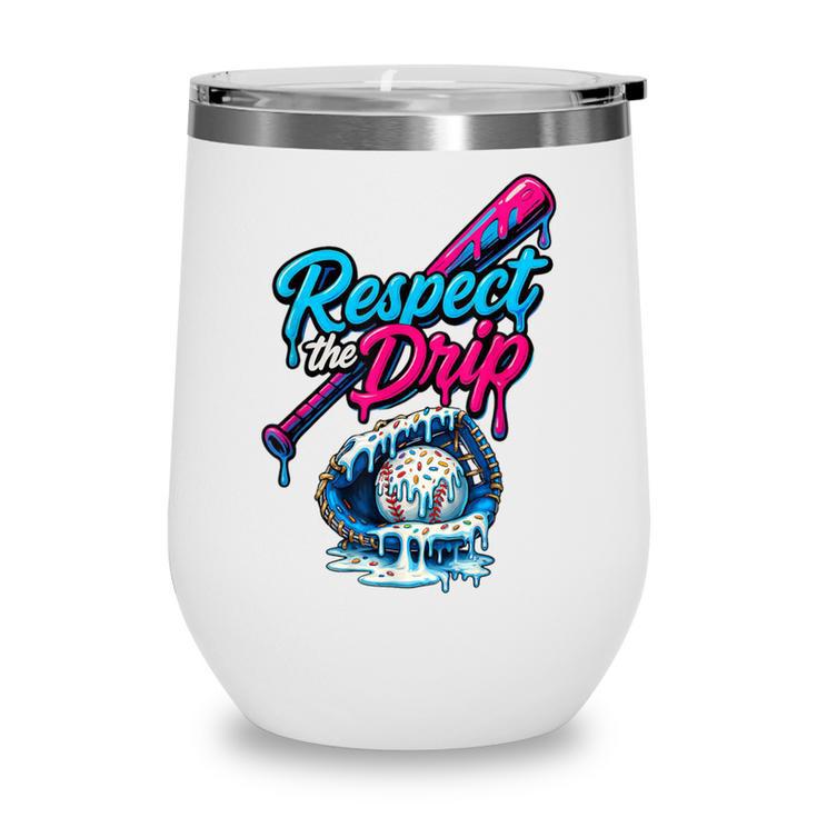 Baseball Drip Ice Cream Sprinkles Youth Boys Baseball Glove Wine Tumbler