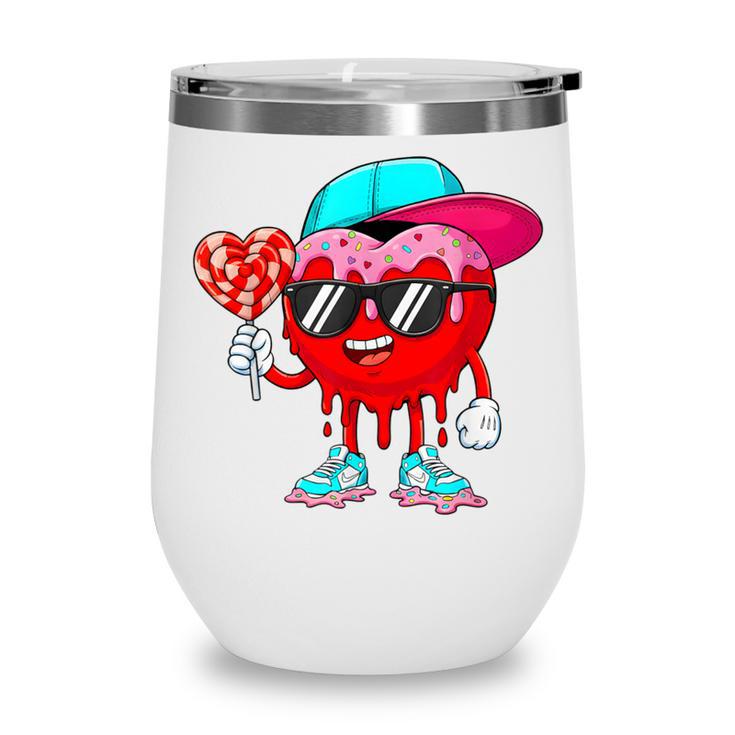 Baseball Drip Ice Cream Valentines Day Baseball Sport Boys Wine Tumbler
