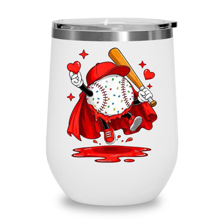 Baseball Drip Icecream Youth Boy Valentine Wine Tumbler