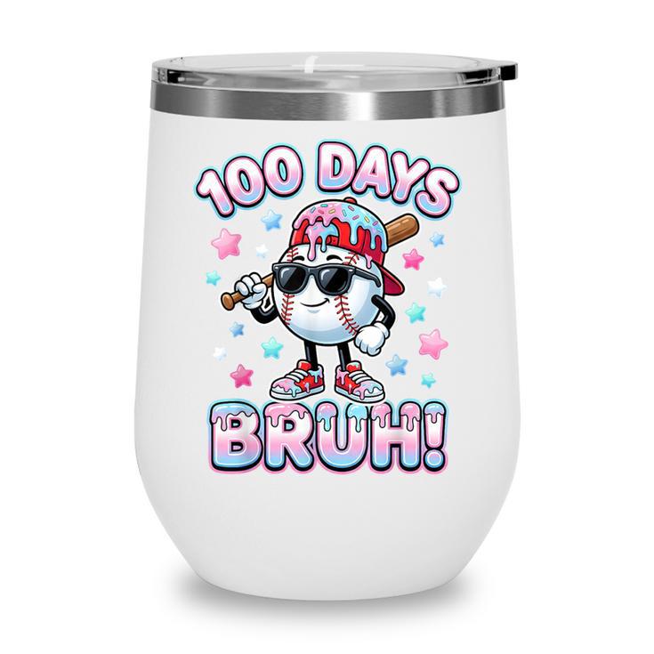 Baseball Ice Cram Drip 100 Days Of School 100th Boys Youth Wine Tumbler