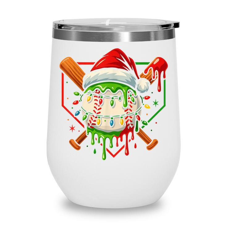 Baseball Lifestyle Apparel Youth Christmas Baseball Drip Wine Tumbler