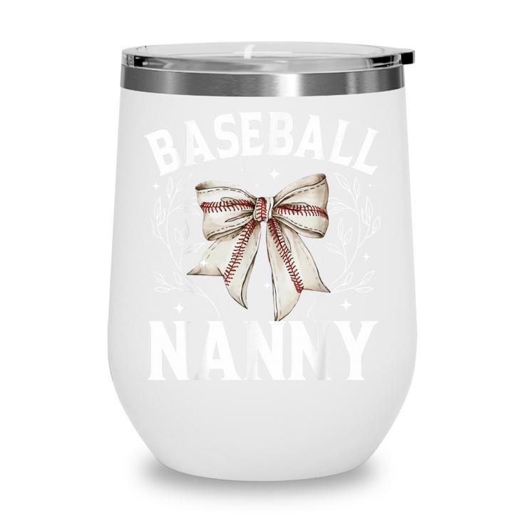 Baseball Nanny Baseball Coquette Bow Wine Tumbler