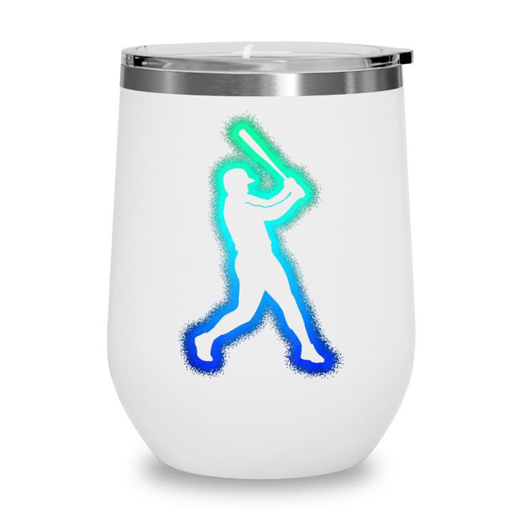Baseball Player Graphic Wine Tumbler