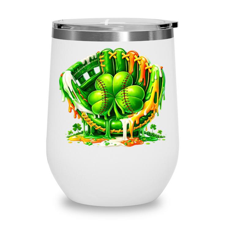 Baseball St Patricks Day Carnival Party Ice Cream Drip Boys Wine Tumbler