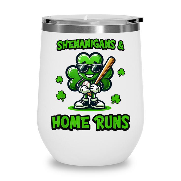 Baseball St Patrick's Day Irish Shamrock Trendy Wine Tumbler