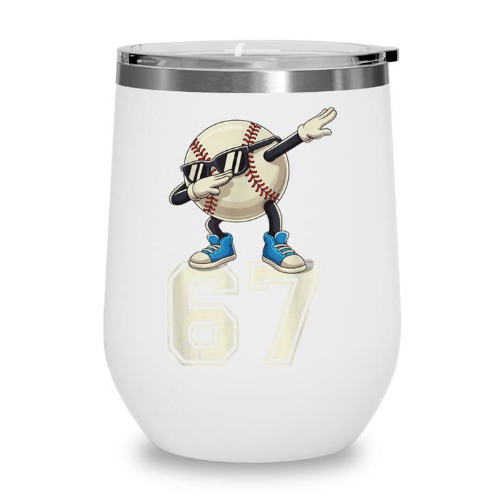 Boys Kids 67 Six Seven Sunglasses Dabbing Baseball Lover Wine Tumbler