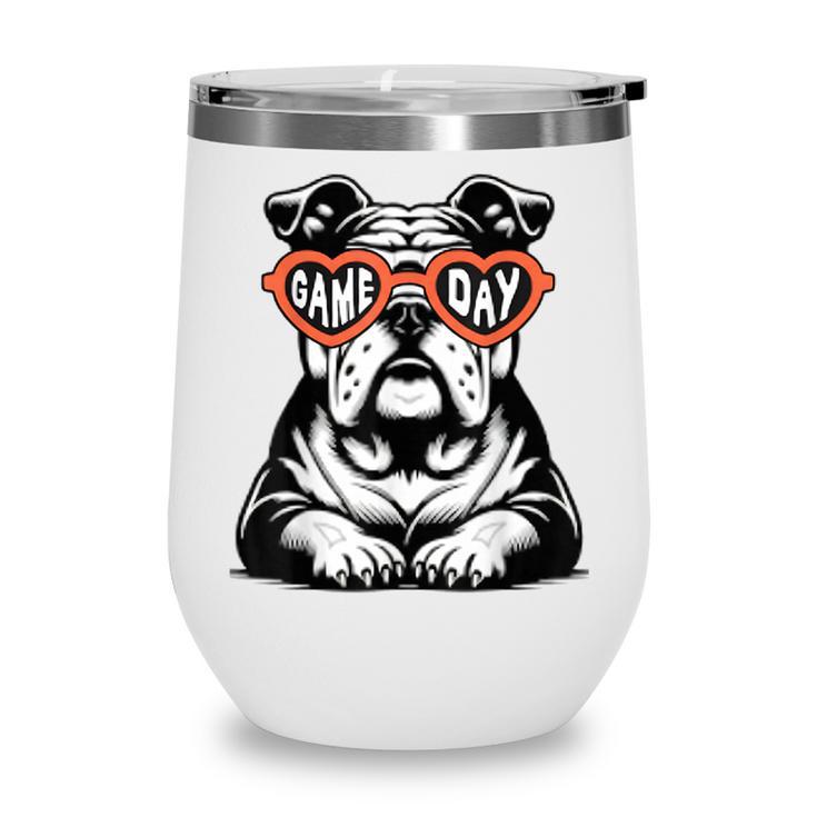 Bulldog Mascot Sports Fan Football Basketball Baseball Wine Tumbler