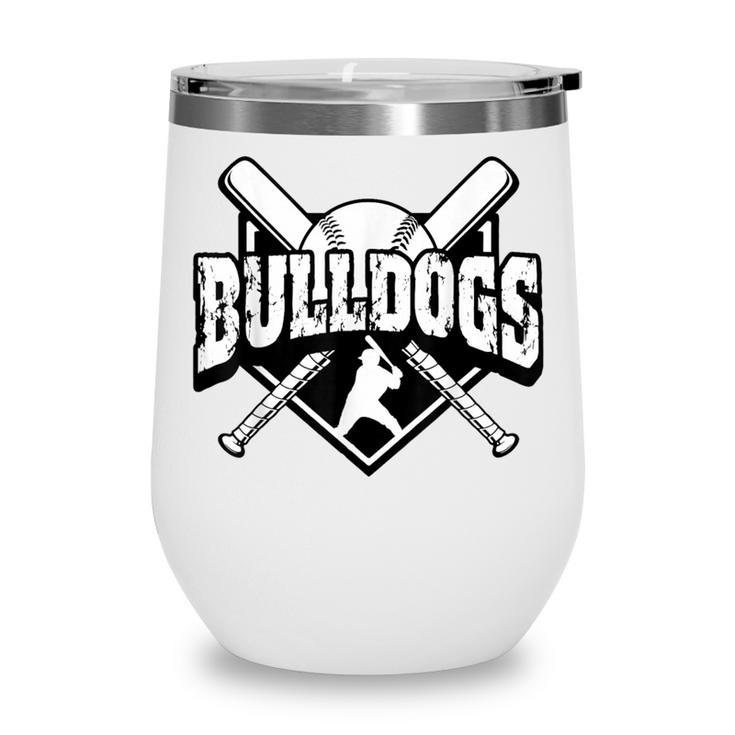 Bulldogs Baseball Back To School Spirit Wine Tumbler