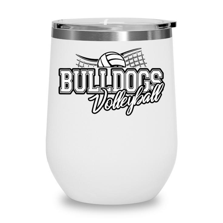 Bulldogs Volleyball Back To School Spirit Wine Tumbler