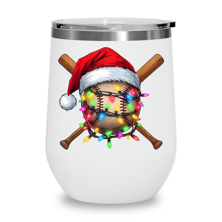 Christmas Baseball Pajama Santa For Men Boys Girls Kids Xmas Wine Tumbler