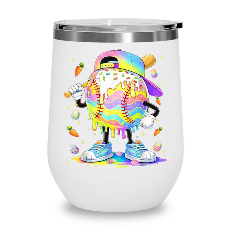 Cute Easter Baseball Ice Cream Boys Girls Kids Wine Tumbler