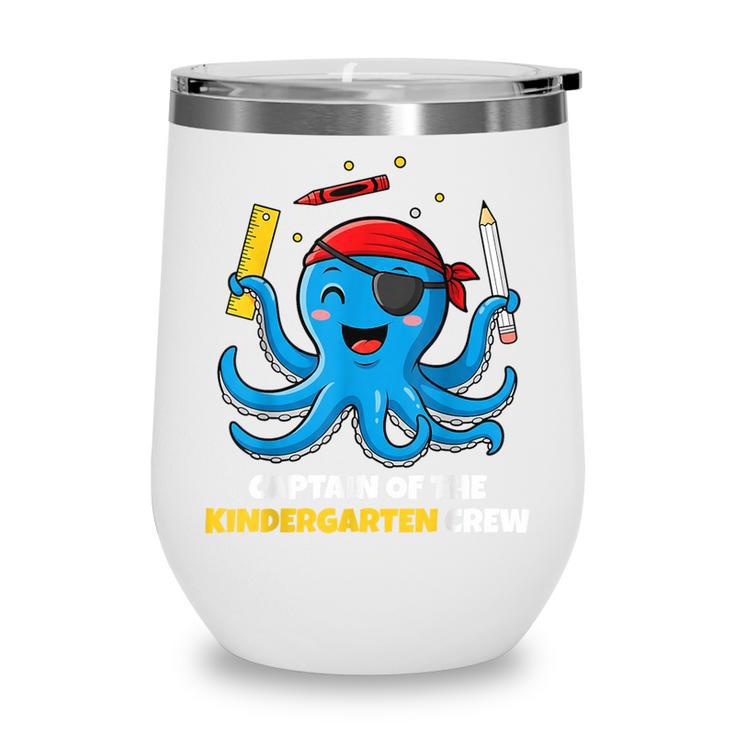 Cute Octopus Pirate Kindergarten Boys Kids Back To School Wine Tumbler
