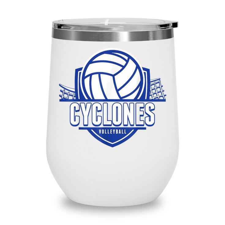 Cyclones Volleyball Back To School Spirit B Wine Tumbler