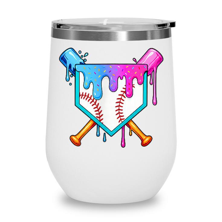 Dripping Baseball Pocket Respect The Drip Boys Baseball Wine Tumbler