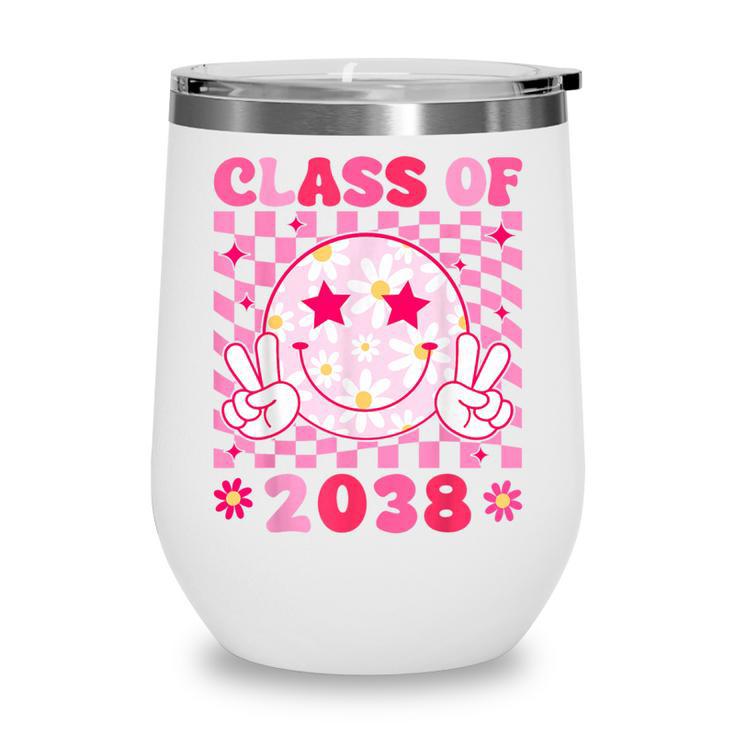 Groovy Class Of 2038 Grow With Me Smile Face Back To School Wine Tumbler