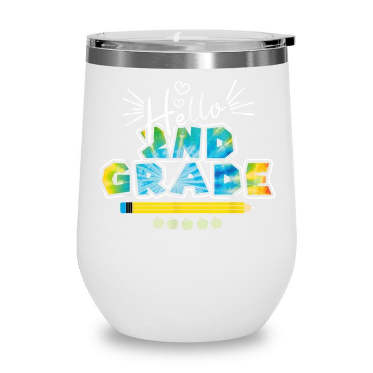 Hello 2nd Grade Back To School First Day Of School Wine Tumbler