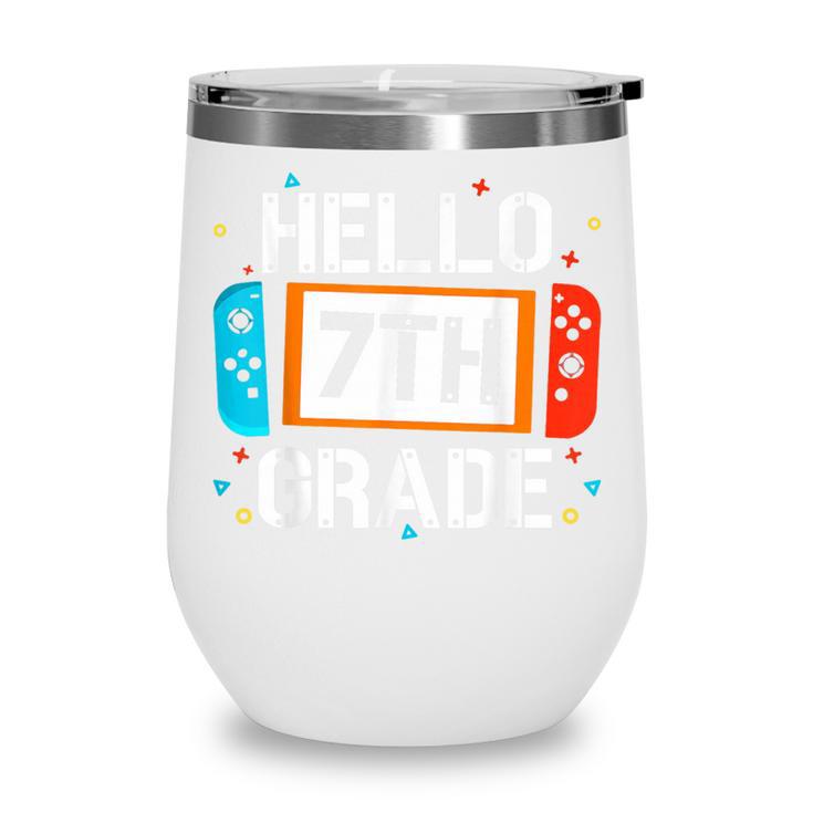 Hello 7th Grade Back To School Video Game Seventh Grade Boys Wine Tumbler