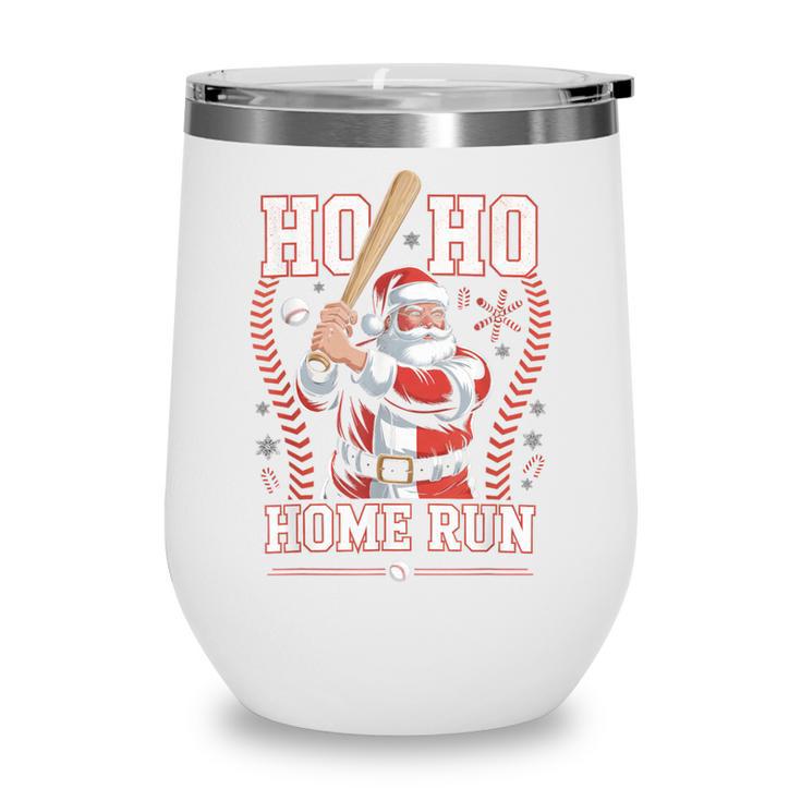 Ho Ho Home Run Baseball Christmas Holiday Sports Santa Wine Tumbler