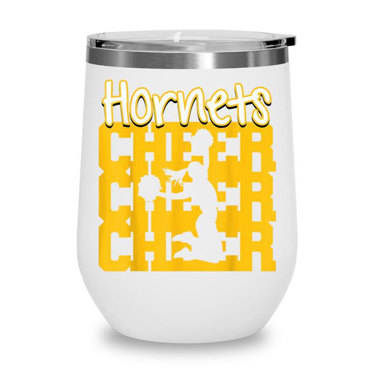 Hornets Cheer Back To School Cheerleading Spirit GY Wine Tumbler