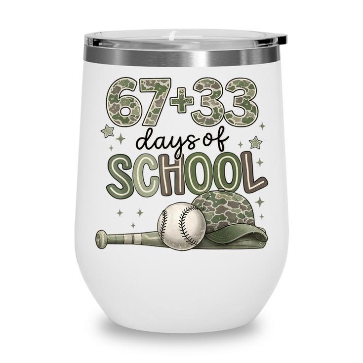 HUGvyn 6733 Days Of School Baseball 100 Days Camo Cap Boys Wine Tumbler