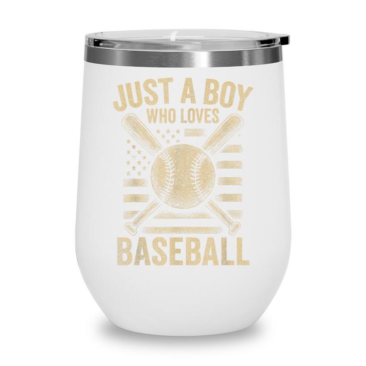 Just a Boy Who Loves Baseball Wine Tumbler
