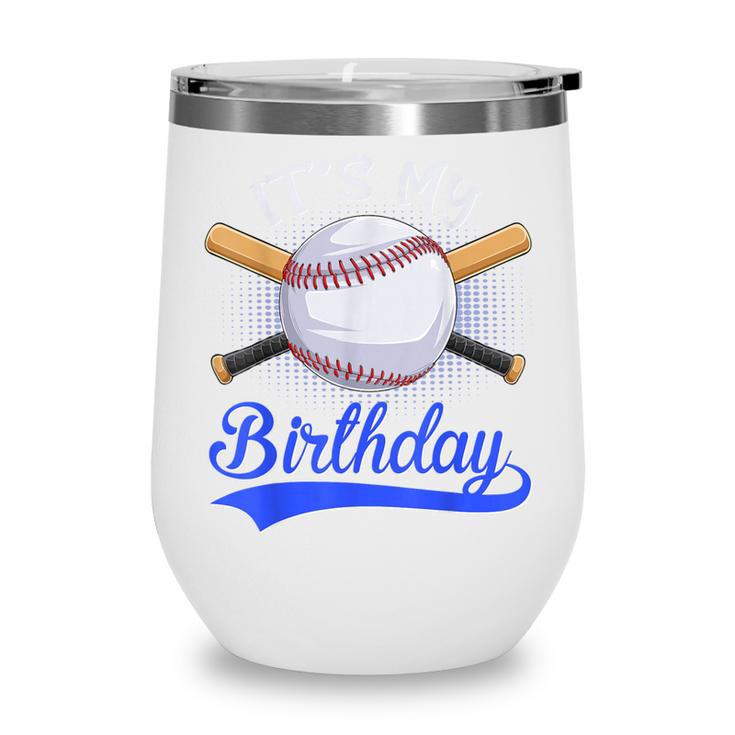Kids 8th Baseball Birthday Party Boys Sport Fan 8 Years Old Wine Tumbler