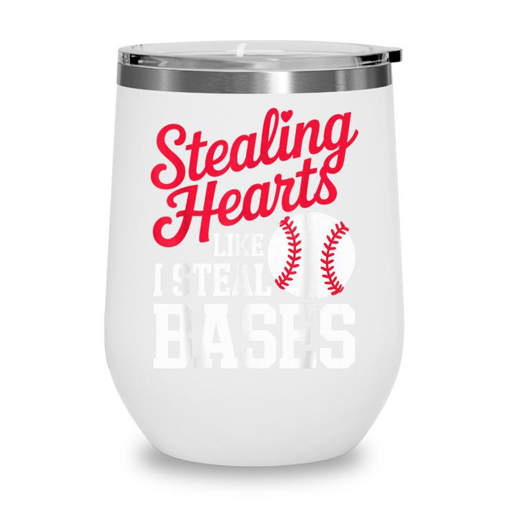 Kids Stealing Hearts Cute Baseball Boys Wine Tumbler
