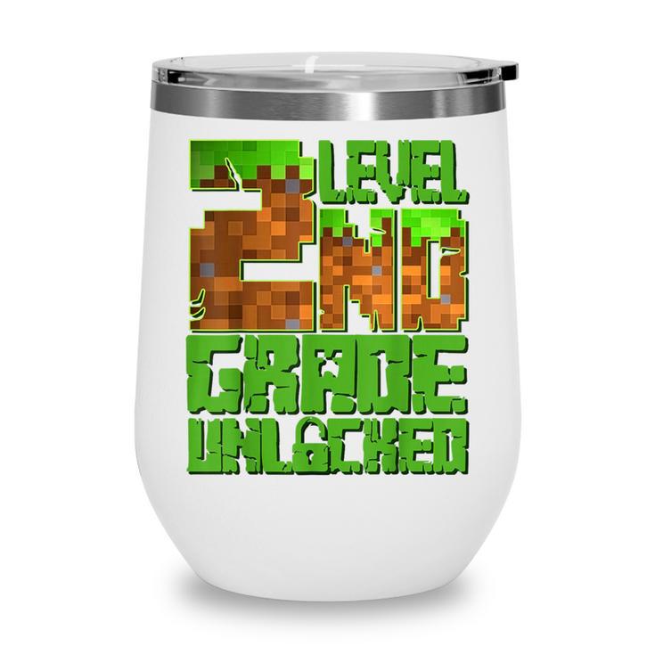 Level 2nd Grade Unlocked Game Pixel Kids Boy Back To School Wine Tumbler