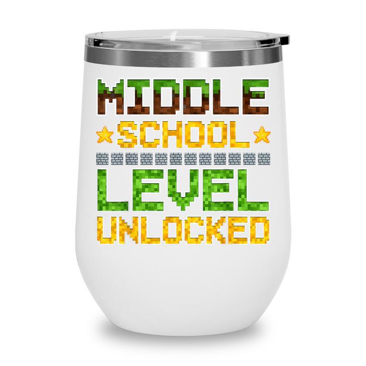 Middle School Level Unlocked Gamer Back To School Wine Tumbler