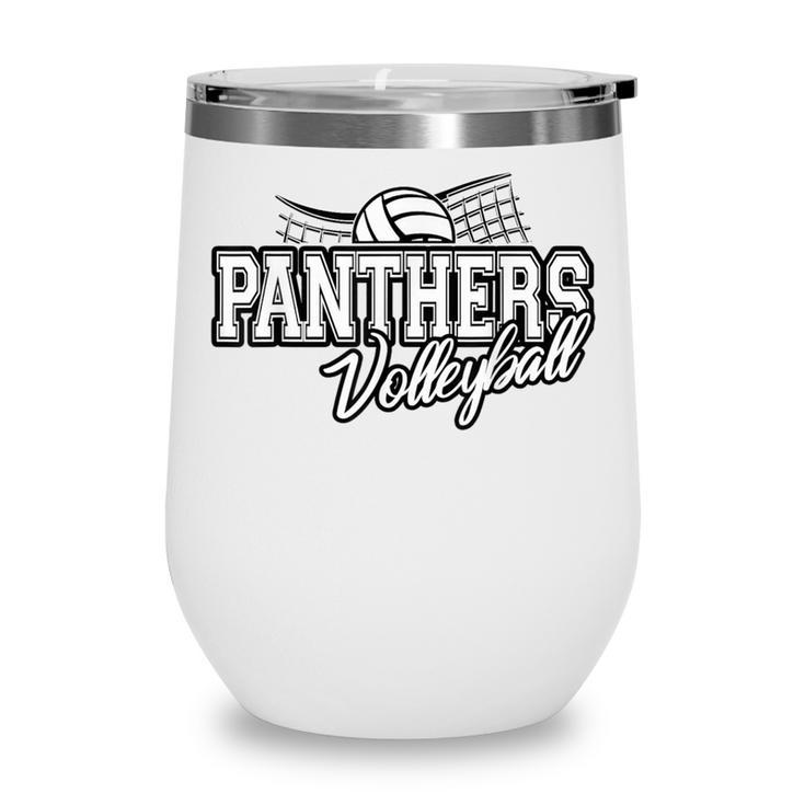 Panthers Volleyball Back To School Spirit Wine Tumbler
