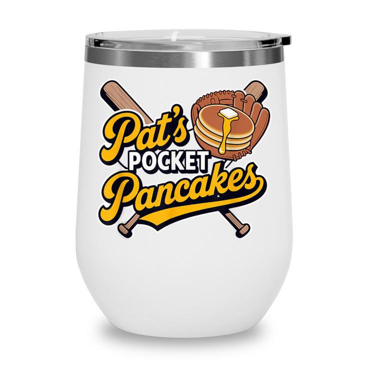 Pat's Pocket Pancakes Baseball Glove Stack Syrup Wine Tumbler