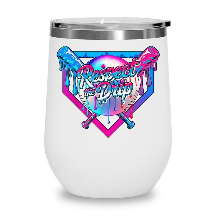 Respect The Drip Baseball Ice Cream For Kids Boys Youth Wine Tumbler